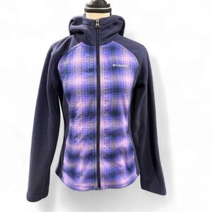 Columbia Sportswear Women’s Plaid Hooded Fleece Jacket Purple/Navy - Size: XS
